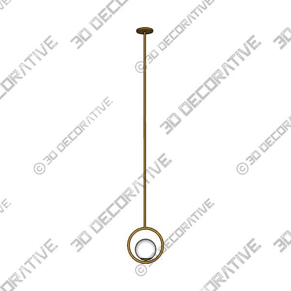 Adrienna Aged Brass with White One-Light Pendant - 3D Decorative