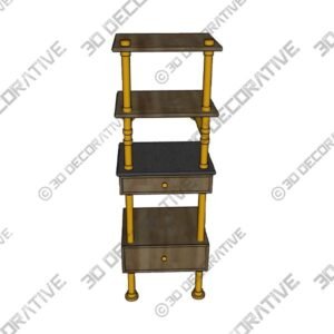 ELEMENTAL CLASSIC STORAGE SET WITH STONE SHELF - 3D Decorative