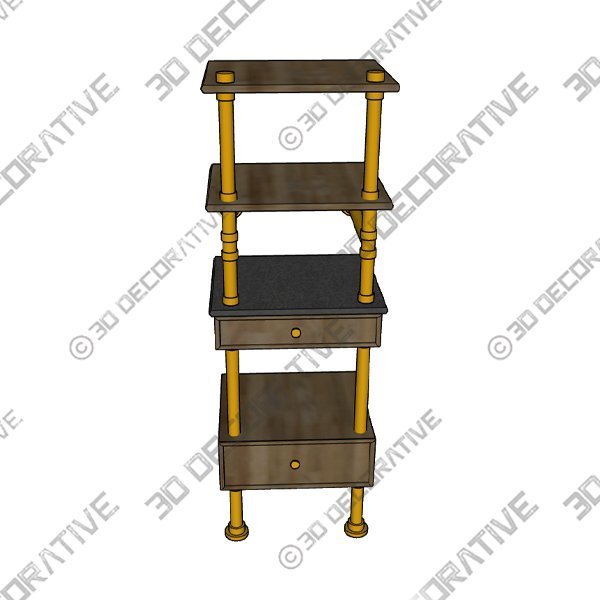 ELEMENTAL CLASSIC STORAGE SET WITH STONE SHELF - 3D Decorative