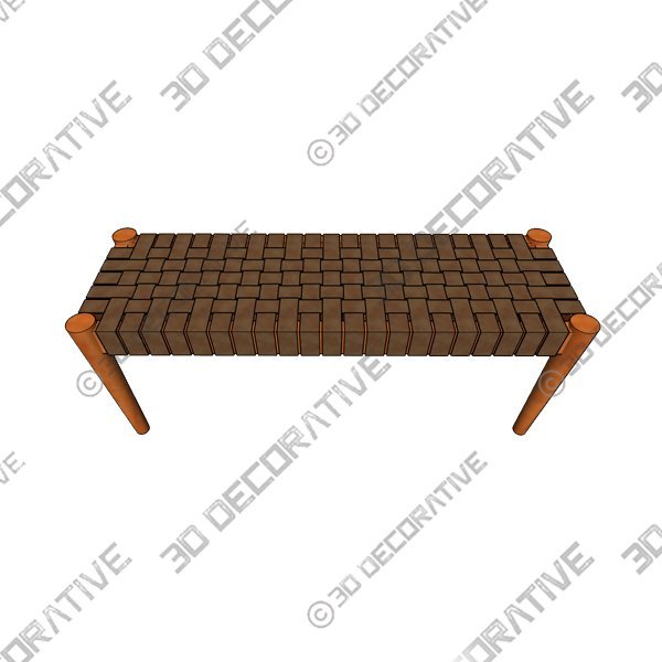 Orin Wicker Bench - 3D Decorative