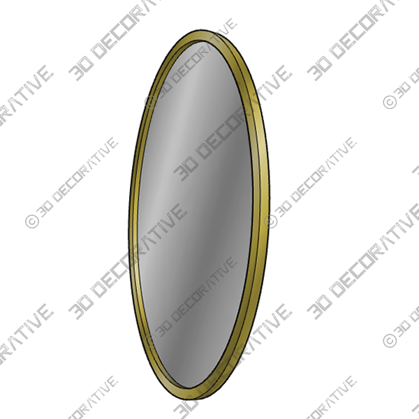 Oval Wall Mount Mirror - 3D Decorative