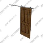 Door-2-2-3.jpg Prefinished Interior Knotty Alder 2 Panel V-Groove Barn Door, Stainless - 3D Decorative