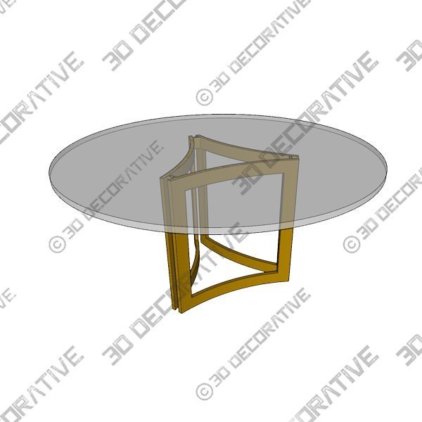 Remix Glass Top Dining Table - 3D Decorative