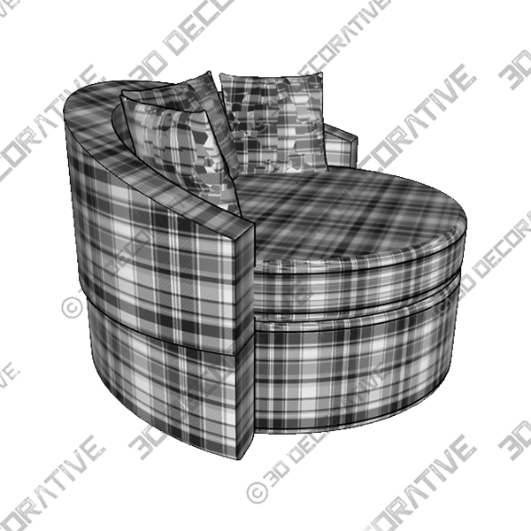 Round Club Leisure Chair LoungeĀ - 3D Decorative