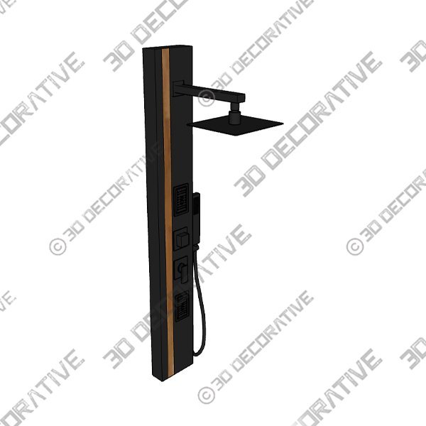 SP0140 59″ Shower Panel with Adjustable Shower Head - 3D Decorative