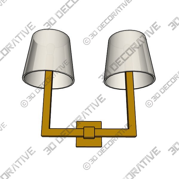 Square Tube Double SconceĀ - 3D Decorative