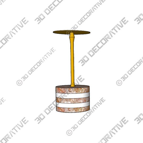 STACKED MARBLE AND BRASS PILLAR CANDLE HOLDER SMALLĀ - 3D Decorative