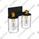 Vanity-Light-3-7.jpg stambord 2 Light Bathroom Vanity Light, Black and Gold Bathroom Light Fixtures, Sconces Wall Lighting with Glass Shade - 3D Decorative