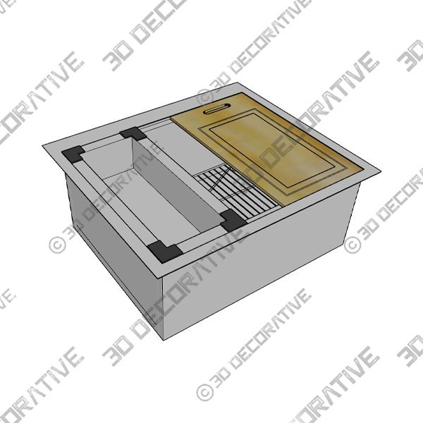 STARSTAR Workstation Ledge Top Mount/Drop-in 304 Stainless Steel Luxury Single Bowl For Kitchen,Yard, Office, Bar, Laundry SinkĀ - 3D Decorative