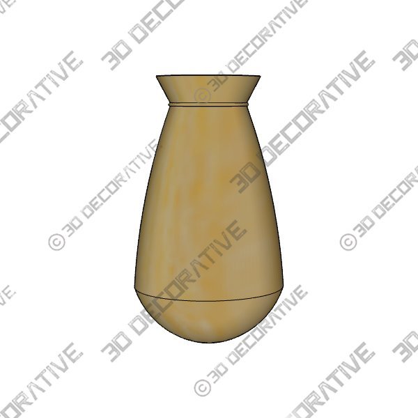 Tall Sandblasted Oak Etruscan Vessel - 3D Decorative