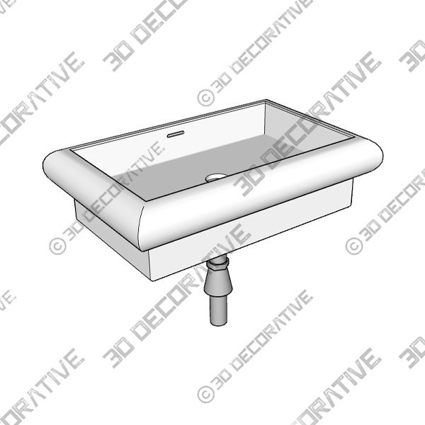THE BOURNE VANITY BASIN WALL MOUNTED - 3D Decorative