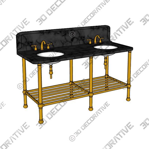 THE DOUBLE CRAKE VANITY BASIN SUITE - 3D Decorative