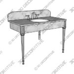 THE SINGLE HEBDERN VANITY BASIN SUITE - 3D Decorative