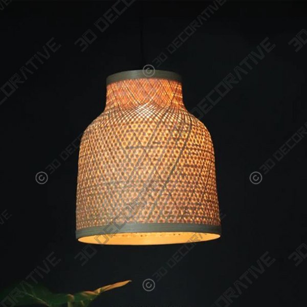 Torchic : Unique handmade Woven Hanging Pendant Light, Natural/Bamboo Pendant Light - 3D Decorative