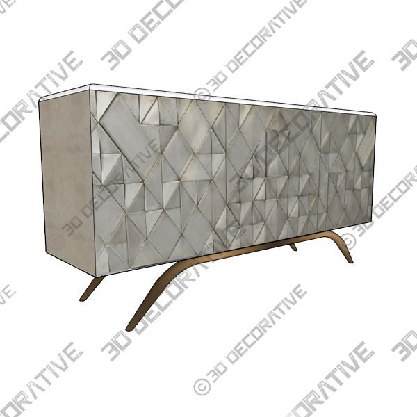 Triangle Cabinet, Brass - 3D Decorative