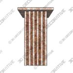 Vondel Side Table Handcrafted in Red Honed Travertine - 3D Decorative