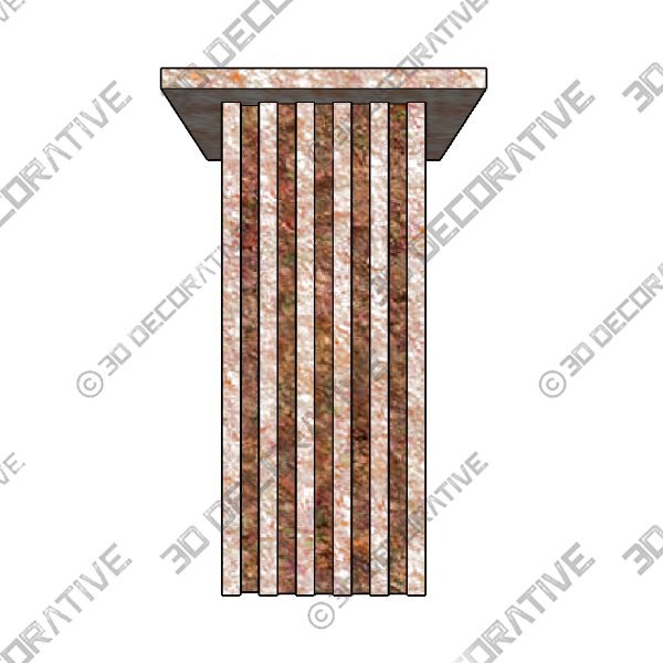 Vondel Side Table Handcrafted in Red Honed Travertine - 3D Decorative