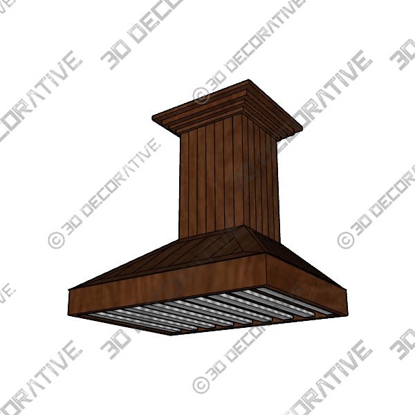 ZLINE Wooden Wall Mount Range Hood In Rustic Light Finish - 3D Decorative