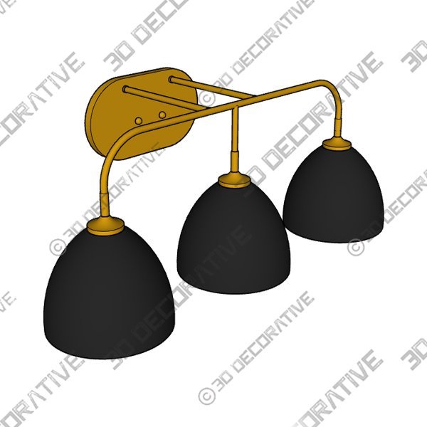 Zoey 24 Inch 3 Light Bath Vanity Light by Golden Lighting - 3D Decorative