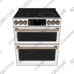 Café™ 30″ Smart Slide-In, Front-Control, Radiant and Convection Double-Oven Range - 3D Decorative