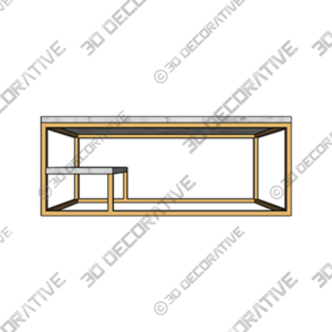 Carbone Frame Coffee Table with Storage - 3D Decorative
