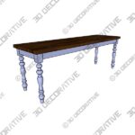 Cierra Two-Tone Wood Bench - 3D Decorative