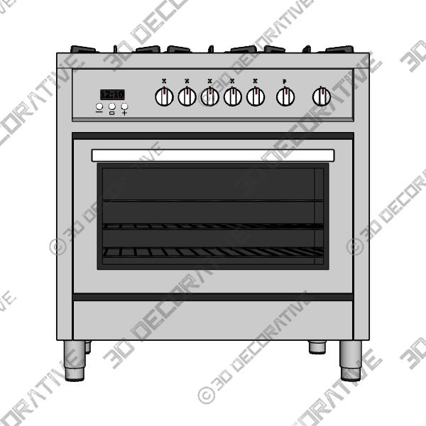 Gas-Range-2-5.jpg Cosmo 36-Inch 3.8 Cu. Ft. Single Oven Gas Range with 5 Burner Cooktop in Stainless Steel (COS-965AGFC)- 3D Decorative