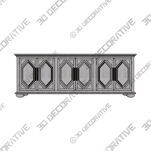 Delmy Solid Wood Cabinet 1-13 - 3D Decorative