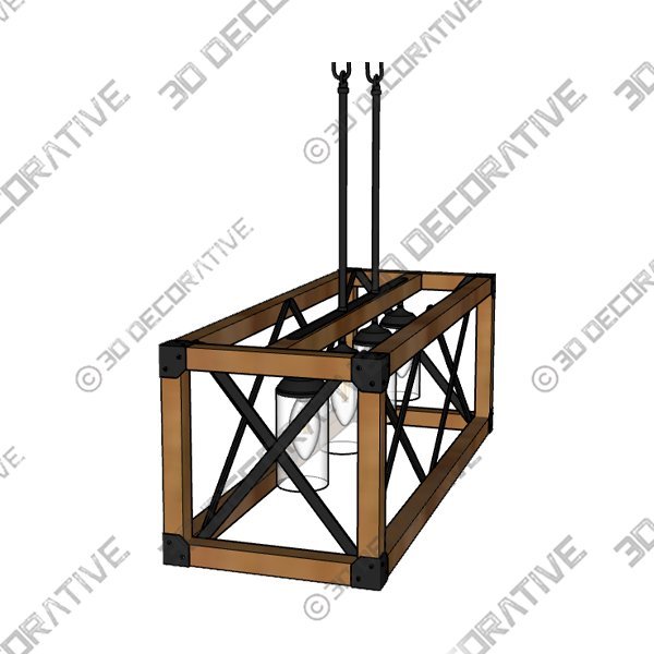 4-Light Geometric Kitchen Island Pendant Lighting - 3D Decorative