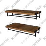 2 Piece Solid Wood Accent Shelf - 3D Decorative