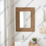 Mirror-4-11.jpg 35 X 28 Inch Rectangle Rattan Wall Mirror - 3D Decorative