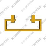 4 RAELLE SATIN BRASS HANDLE - 3D Decorative