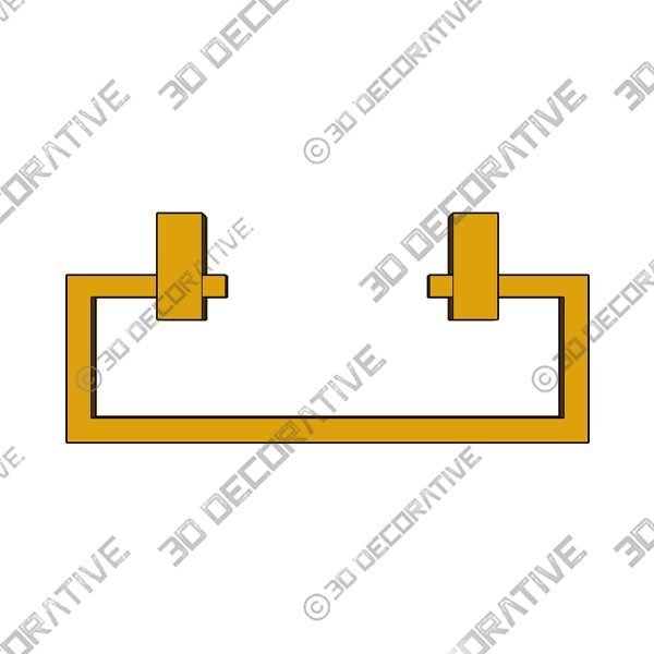 4 RAELLE SATIN BRASS HANDLE - 3D Decorative