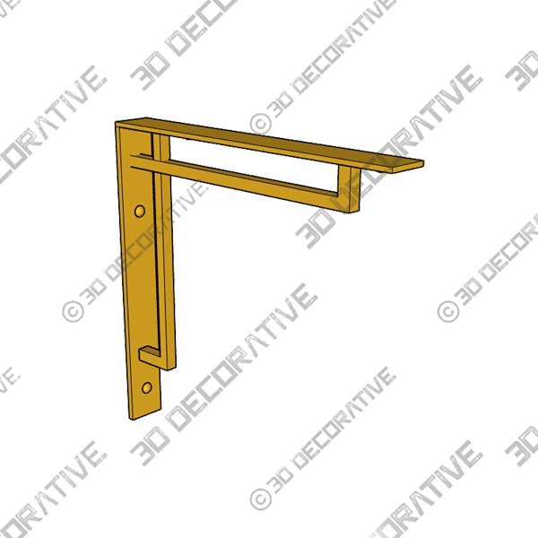 9″ Harridge Solid Brass Shelf Bracket – Brushed Nickel - 3D Decorative