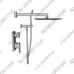 Artiqua Rain Shower System 12 Inches Shower Combo Set Brushed Nickel Wall Mount Faucet Bathroom Faucets - 3D Decorative