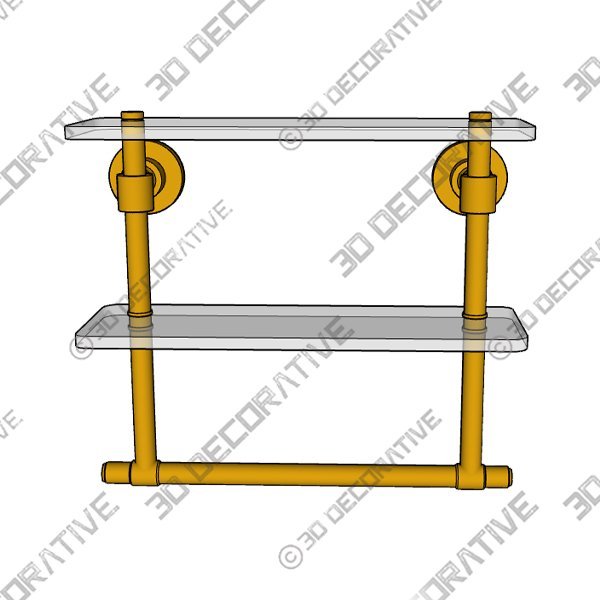 Arviso 2 Piece Tiered Shelf with Towel Bar - 3D Decorative