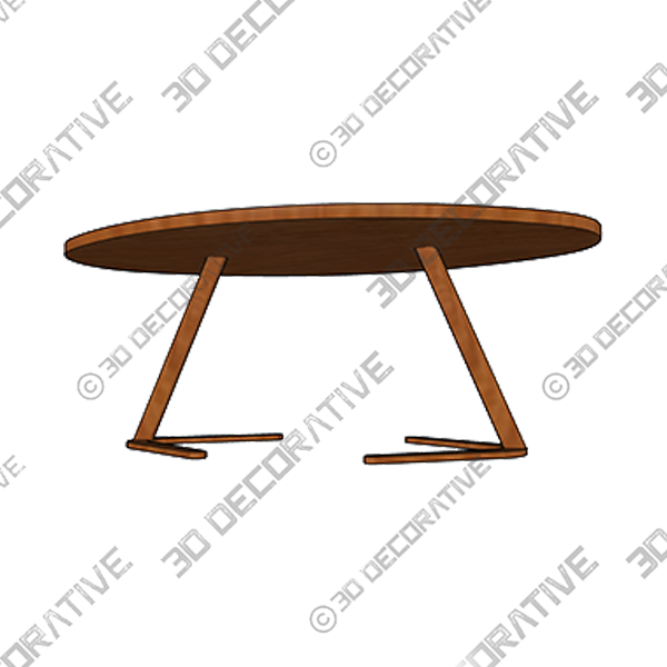 Bardem Solid Wood Abstract Coffee TableĀ - 3D Decorative
