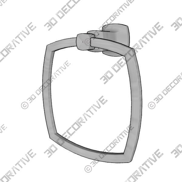 Boardwalk Towel Ring in Brushed Nickel - 3D Decorative