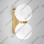 Duet-Wall-4.jpg Brushed Brass Opal Globe Bathroom Wall Light - 3D Decorative