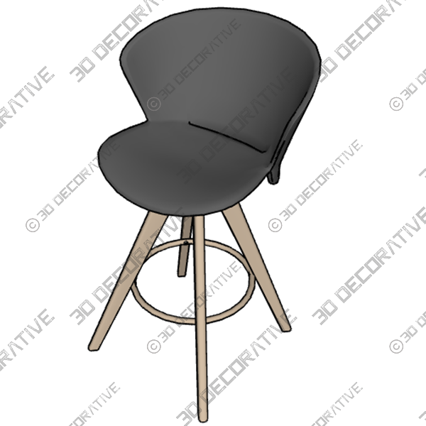 CangLong Mid Century Modern Side Chair - 3D Models