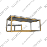 Carbone Frame Coffee Table with Storage - 3D Decorative