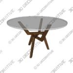 3_600x600-157-2.jpg Cleo Round Dining Table Glass Top - 3D Decorative