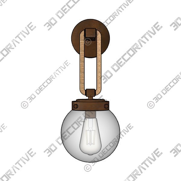 Coastal Cottage Rope Globe Sconce - 3D Decorative