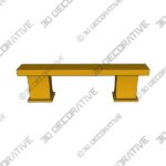 Pull-1-5.jpg Cosmas 702-4GC Gold Champagne Contemporary Cabinet Pull - 4" Hole Spacing - 3D Decorative