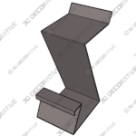 Counter Height Barstool in Black Faux Leather and Brushed Stainless Steel Finish - 3D Decorative