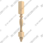 Country French (Double Square) Post Leg, Hard Maple- 3D Decorative