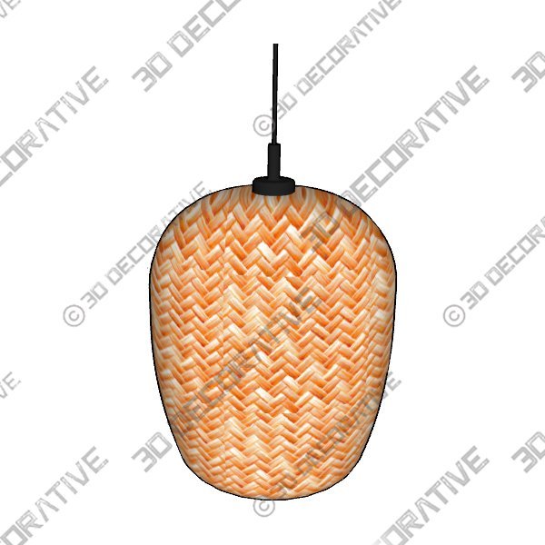 Light-1-18.jpg Cyclic Oval: Unique handmade Woven Hanging Pendant Light, Natural/Bamboo Pendant Light - 3D Decorative