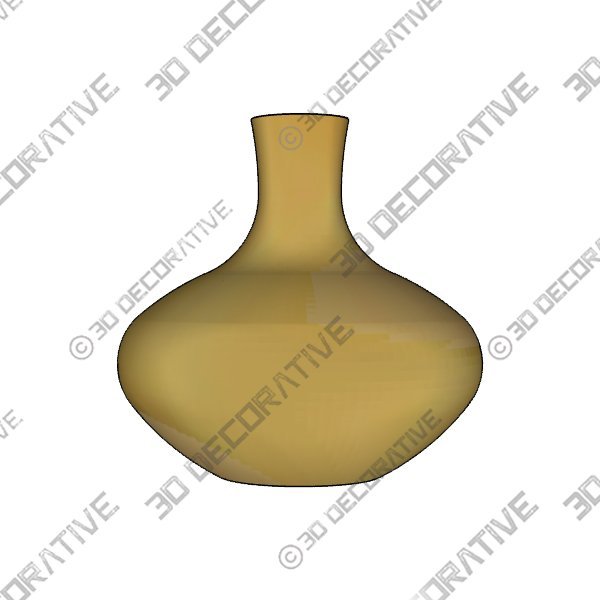 Dark Yellow Ceramic Vase - 3D Decorative