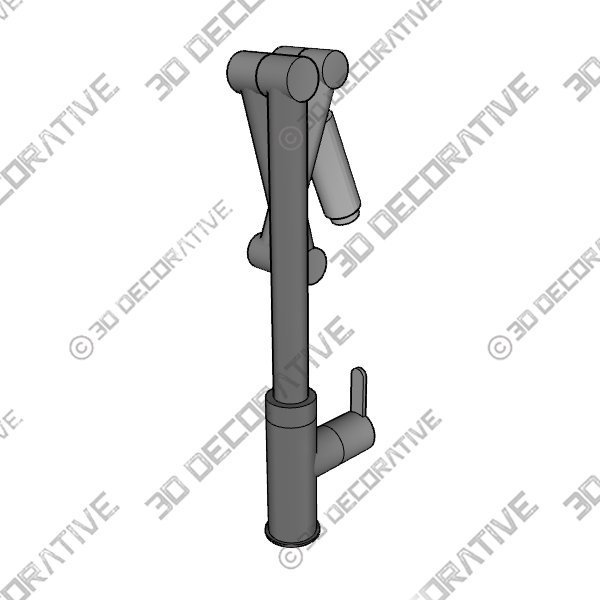 Deck Mounted Kitchen Sink FaucetĀ - 3D Decorative