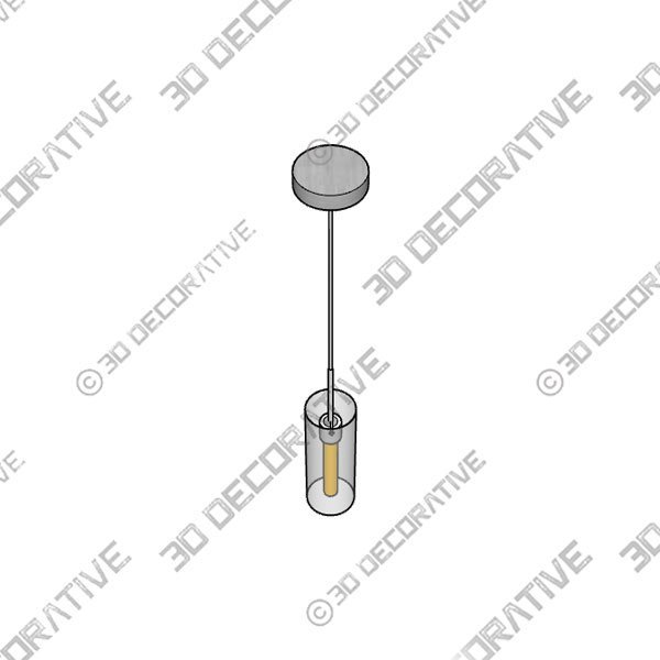 Defong 1-Light Cylinder Pendant Light Lamp with Integrated LED and Glass Shade - 3D Decorative